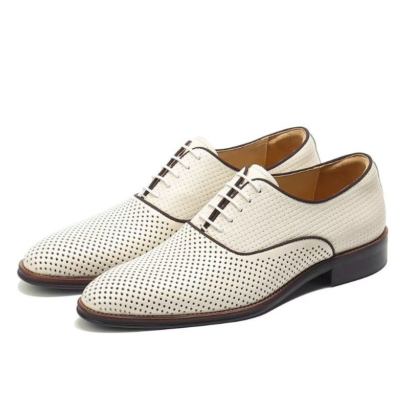 Formale Herrenschuhe Mit Geprägter Eleganz Und Exotischen Oxford-schuhen Runder Zehenpartie - Beige