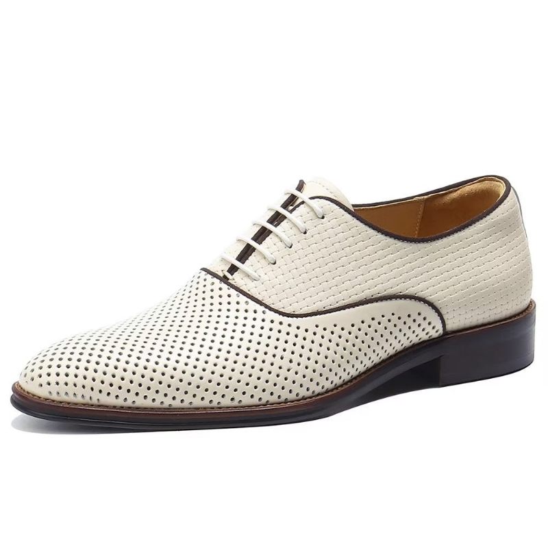 Formale Herrenschuhe Mit Geprägter Eleganz Und Exotischen Oxford-schuhen Runder Zehenpartie - Beige