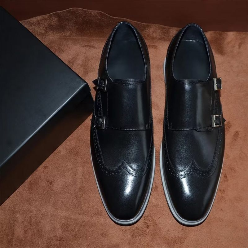 Formale Herrenschuhe Mit Klassischer Schnalle Elegante Abendschuhe - Schwarz