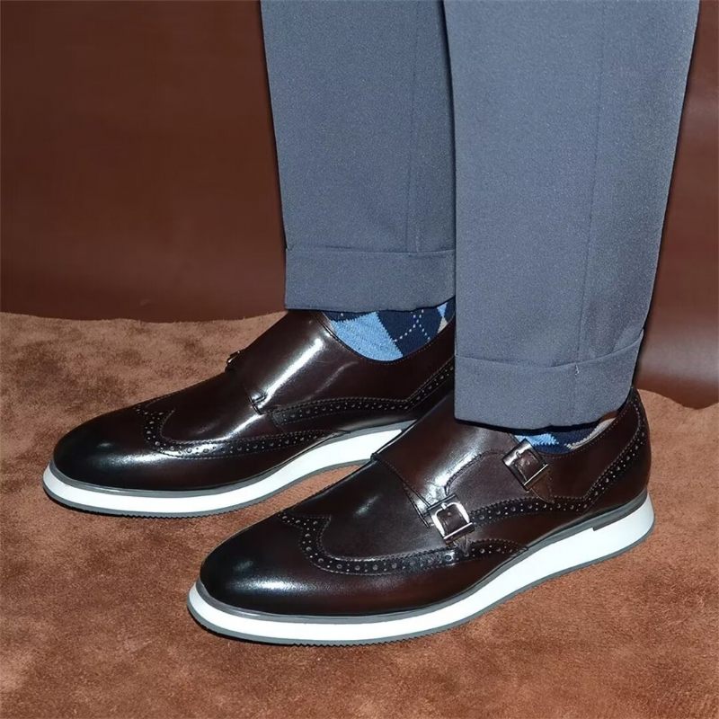 Formale Herrenschuhe Mit Klassischer Schnalle Elegante Abendschuhe - Kaffee