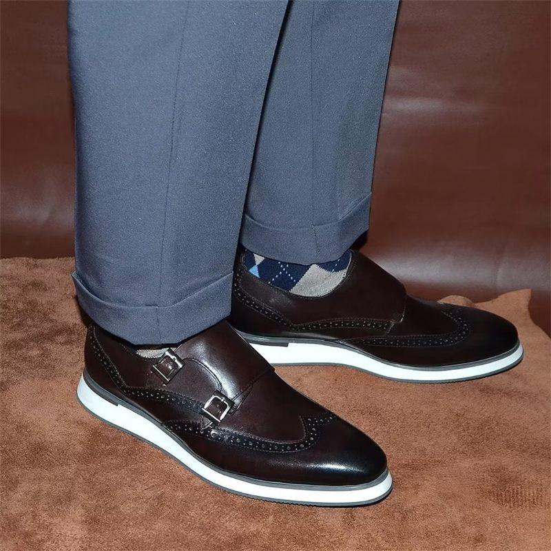 Formale Herrenschuhe Mit Klassischer Schnalle Elegante Abendschuhe - Kaffee