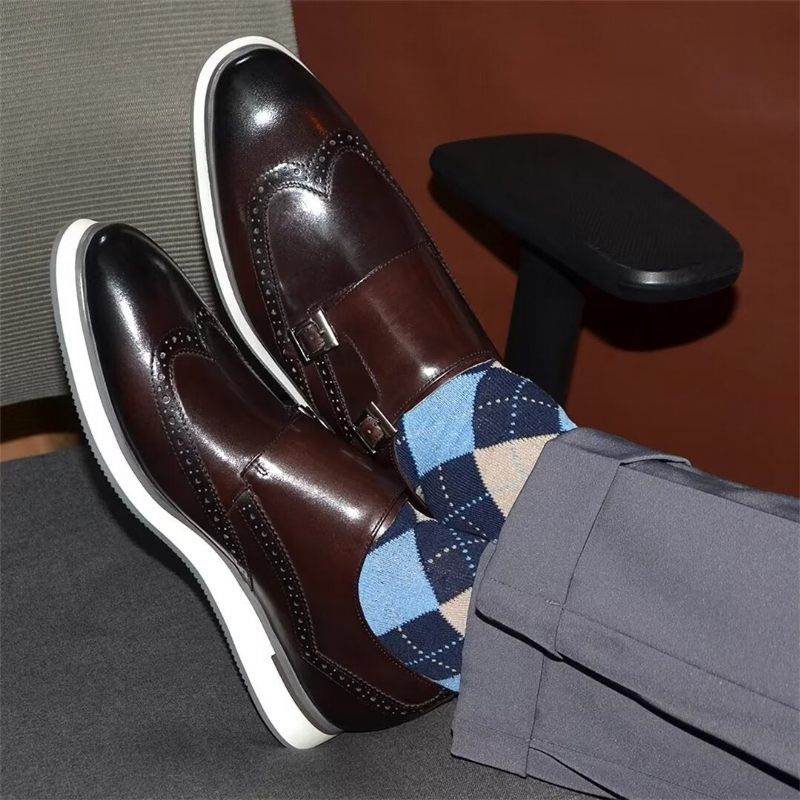 Formale Herrenschuhe Mit Klassischer Schnalle Elegante Abendschuhe - Kaffee