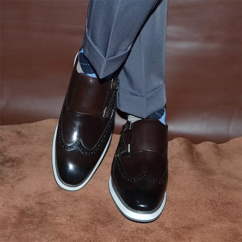 Formale Herrenschuhe Mit Klassischer Schnalle Elegante Abendschuhe - Kaffee