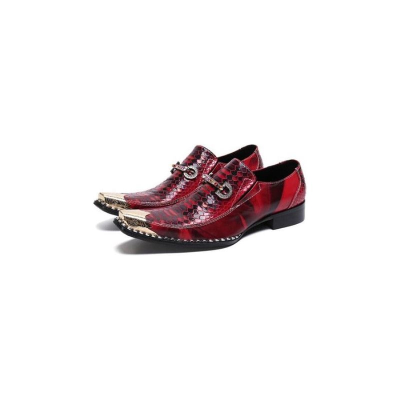 Formale Herrenschuhe Mit Metallic-effekt Und Spitzer Zehenpartie - Rot