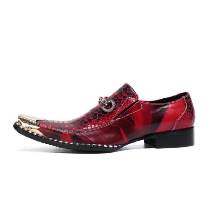 Formale Herrenschuhe Mit Metallic-effekt Und Spitzer Zehenpartie - Rot