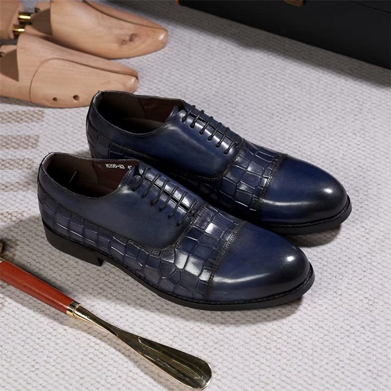 Formale Herrenschuhe Mit Panache Filled Executive-lederschuhen - Blau