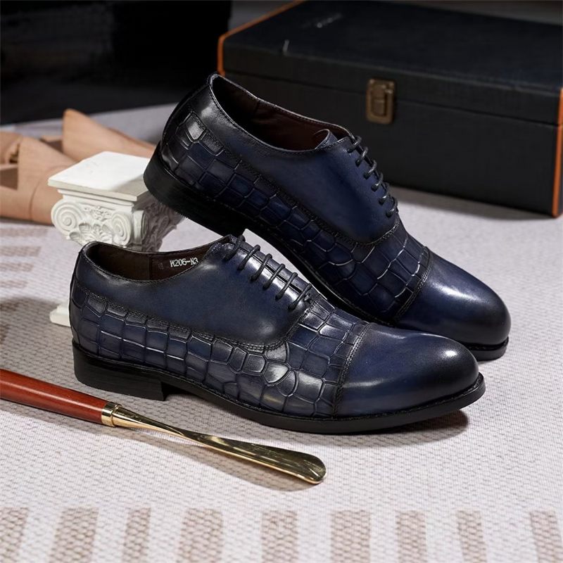 Formale Herrenschuhe Mit Panache Filled Executive-lederschuhen - Blau