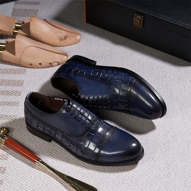 Formale Herrenschuhe Mit Panache Filled Executive-lederschuhen - Blau