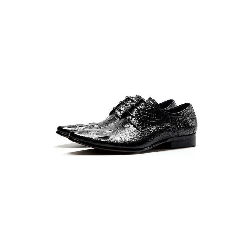 Formale Herrenschuhe Mit Spitzer Zehenpartie Und Brogue-schuhen Alligatorstruktur