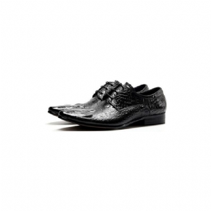 Formale Herrenschuhe Mit Spitzer Zehenpartie Und Brogue-schuhen Alligatorstruktur