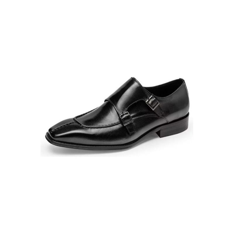 Formale Herrenschuhe Monkstrap Elegante Abendschuhe Aus Rindsleder - Schwarz