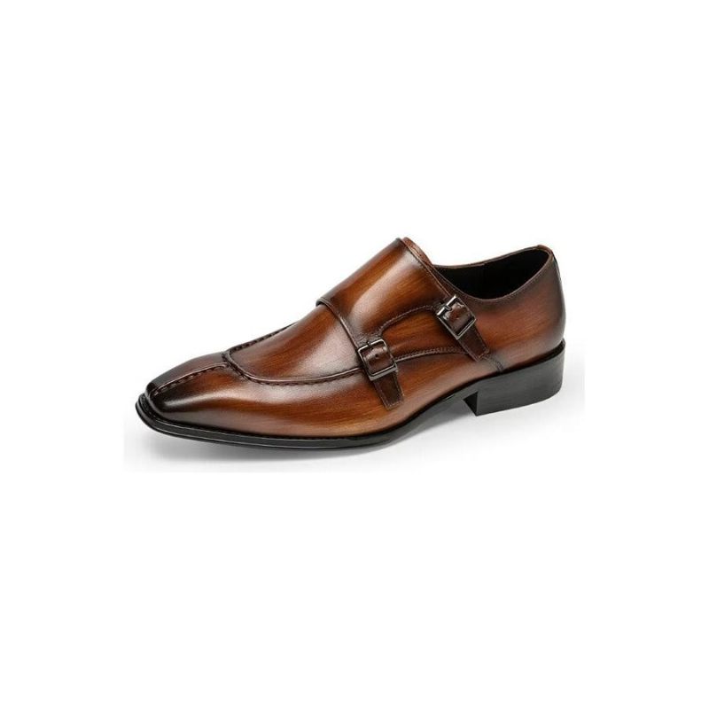 Formale Herrenschuhe Monkstrap Elegante Abendschuhe Aus Rindsleder - Kaffee