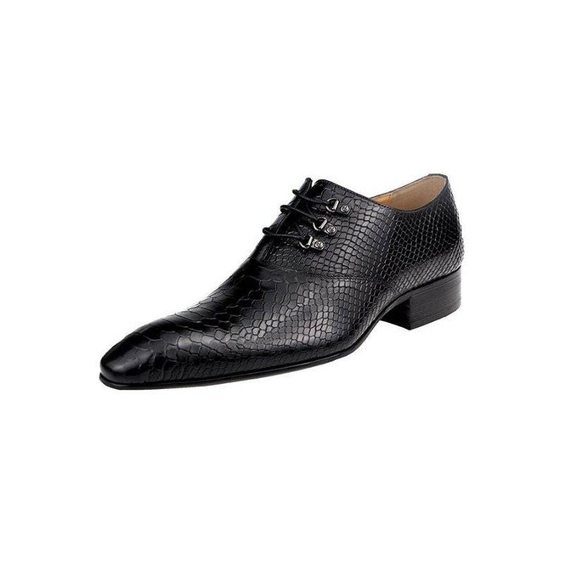 Formale Herrenschuhe Opulent Crocprint Oxford-schuhe Mit Spitzer Zehenpartie