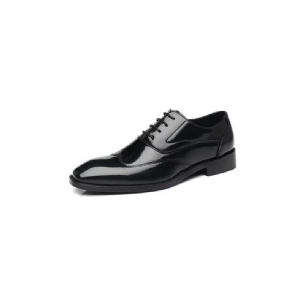 Formale Herrenschuhe Opulent Geprägte Mikrofaser Oxford-schuhe Mit Spitzer Zehenpartie