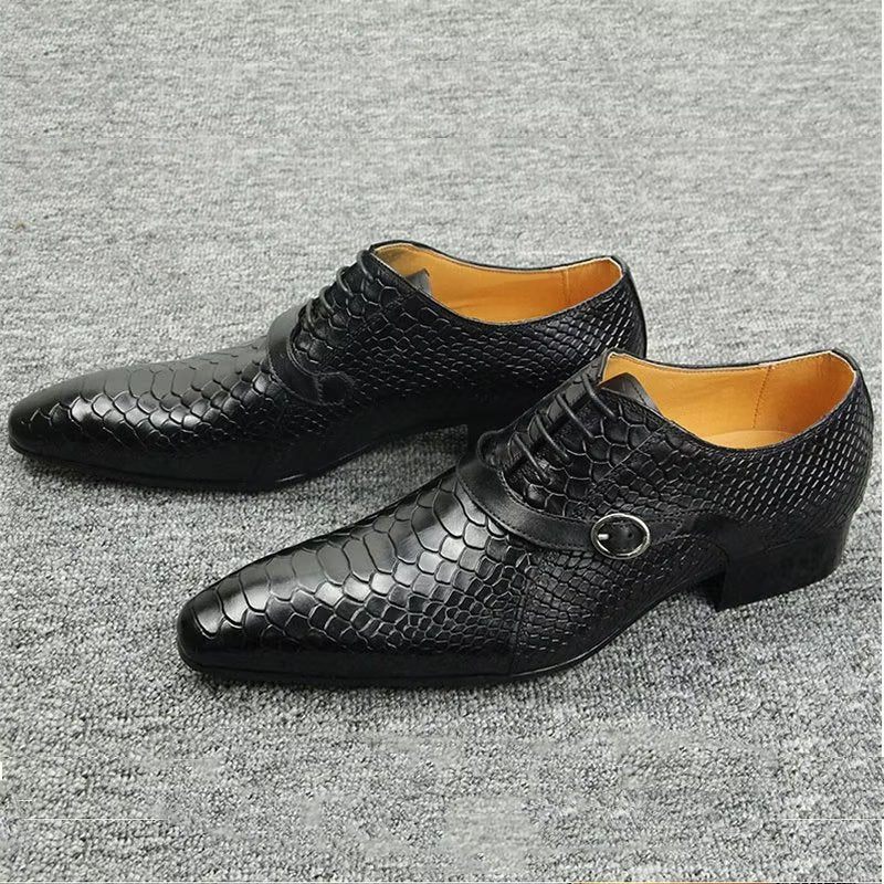 Formale Herrenschuhe Opulente Brogue-hochzeits-oxford-lederschuhe - Schwarz