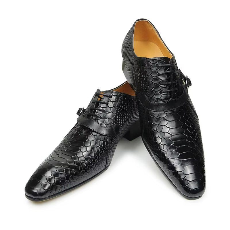 Formale Herrenschuhe Opulente Brogue-hochzeits-oxford-lederschuhe - Schwarz