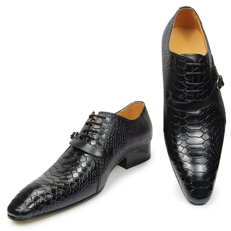 Formale Herrenschuhe Opulente Brogue-hochzeits-oxford-lederschuhe - Schwarz