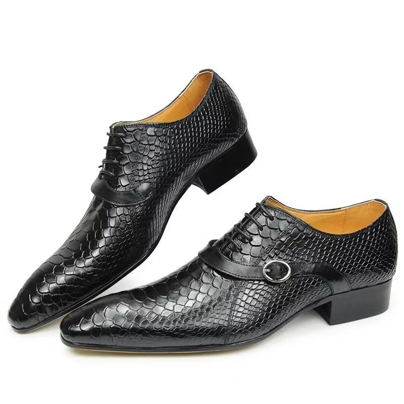 Formale Herrenschuhe Opulente Brogue-hochzeits-oxford-lederschuhe - Schwarz