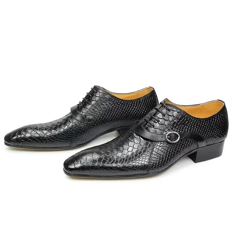 Formale Herrenschuhe Opulente Brogue-hochzeits-oxford-lederschuhe - Schwarz