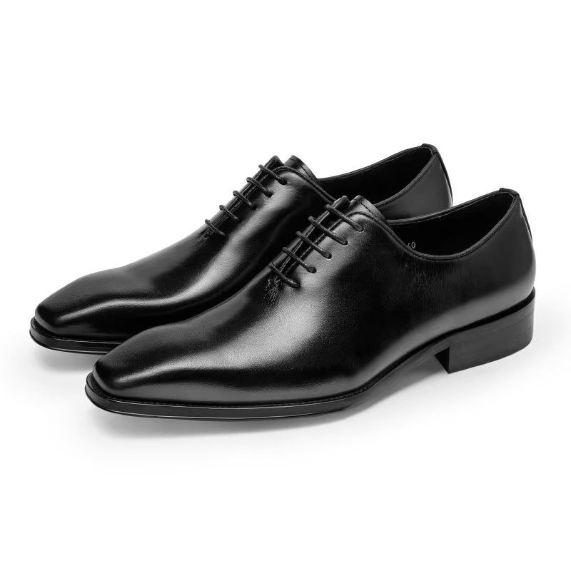 Formale Herrenschuhe Opulente Formelle Oxford-schuhe Mit Glattem Muster - Schwarz