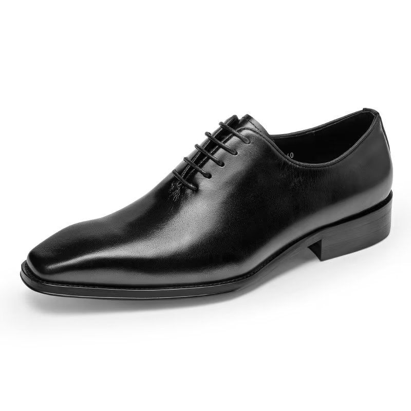 Formale Herrenschuhe Opulente Formelle Oxford-schuhe Mit Glattem Muster - Schwarz