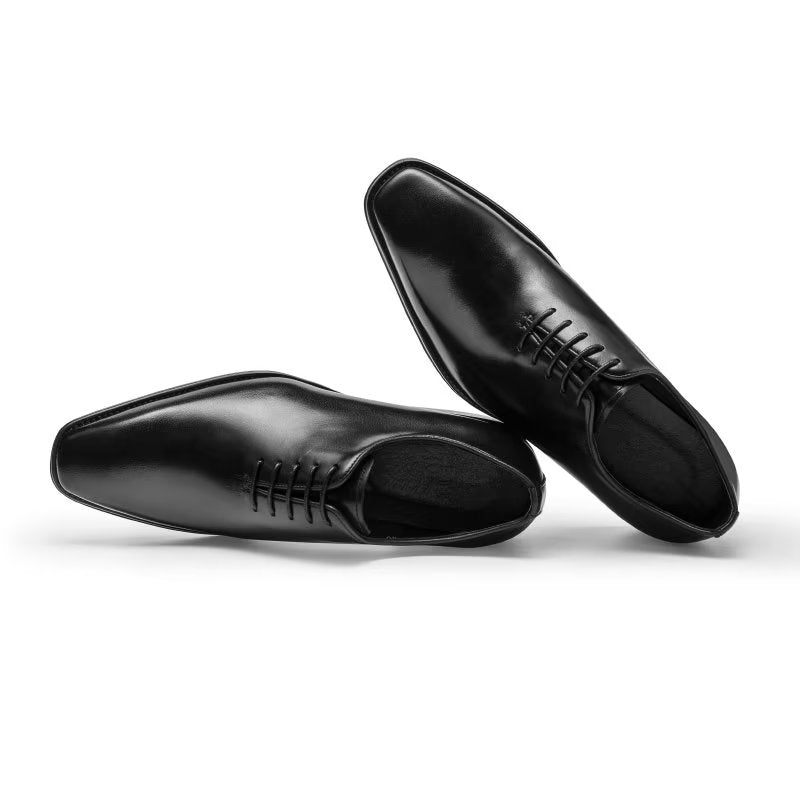 Formale Herrenschuhe Opulente Formelle Oxford-schuhe Mit Glattem Muster - Schwarz