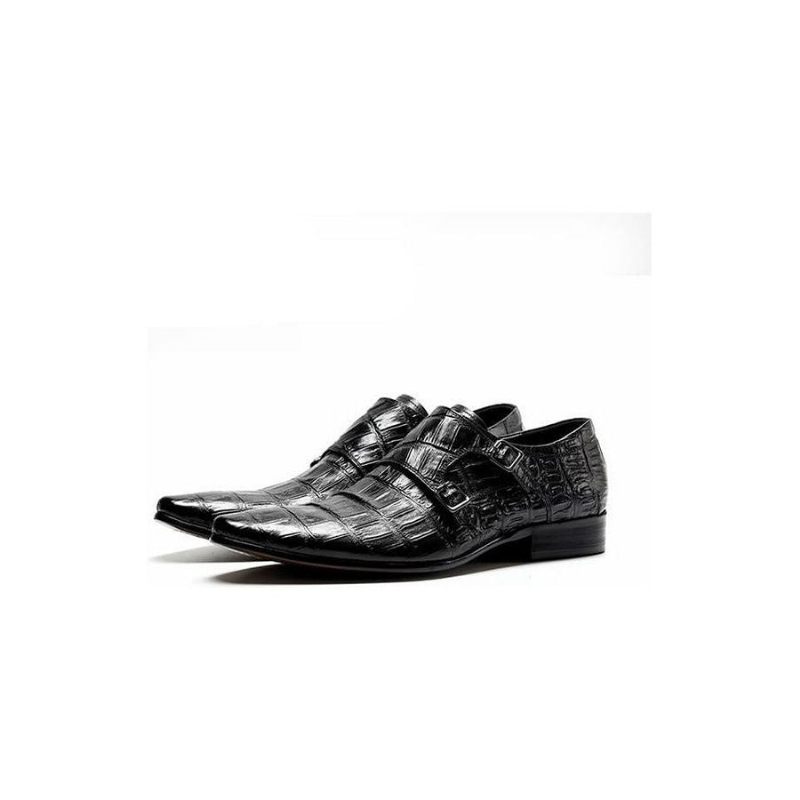 Formale Herrenschuhe Opulente Oxford-schuhe Mit Krokodillederriemen