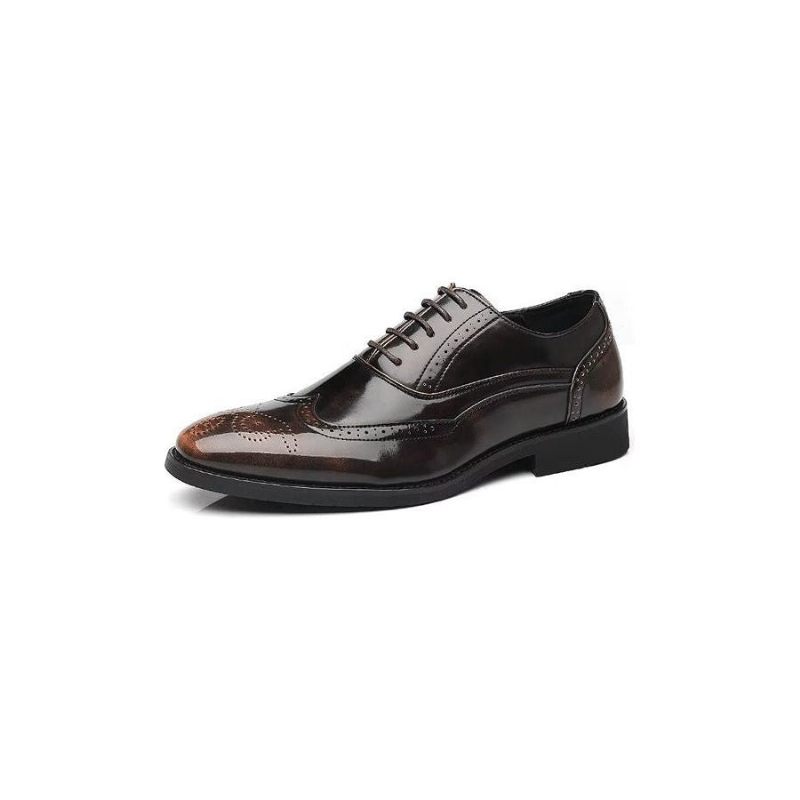 Formale Herrenschuhe Opulente Oxford-schuhe Mit Spitzer Zehenpartie - Kaffee