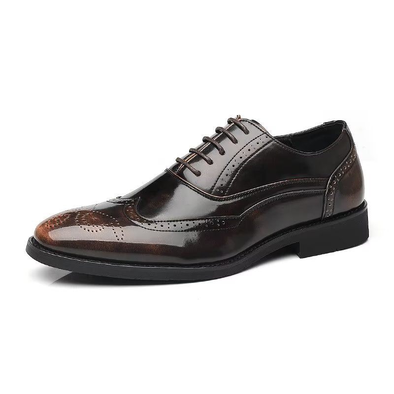 Formale Herrenschuhe Opulente Oxford-schuhe Mit Spitzer Zehenpartie - Kaffee