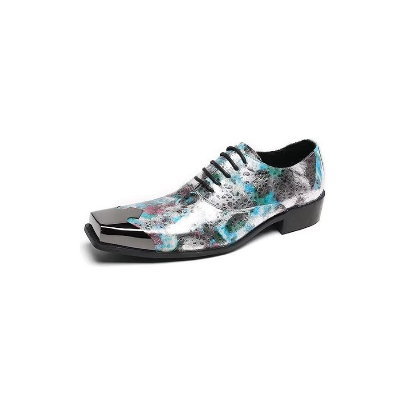 Formale Herrenschuhe Oxford-schuhe Mit Exotischer Textur - Blau