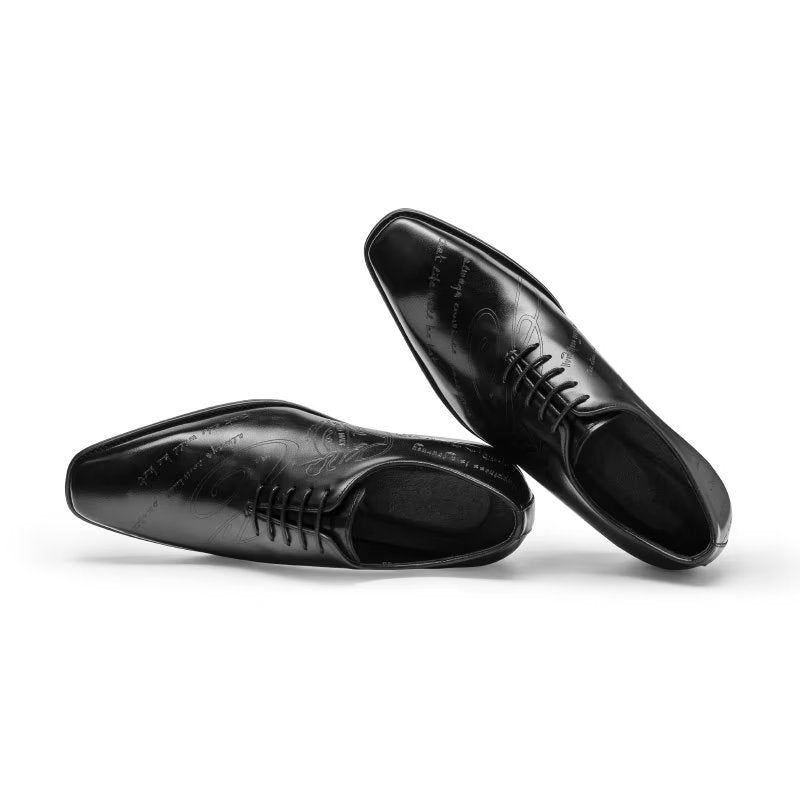 Formale Herrenschuhe Oxford-schuhe Mit Exotischer Textur - Schwarz