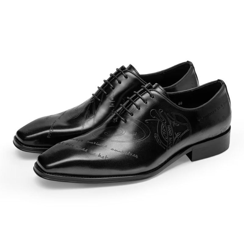 Formale Herrenschuhe Oxford-schuhe Mit Exotischer Textur - Schwarz