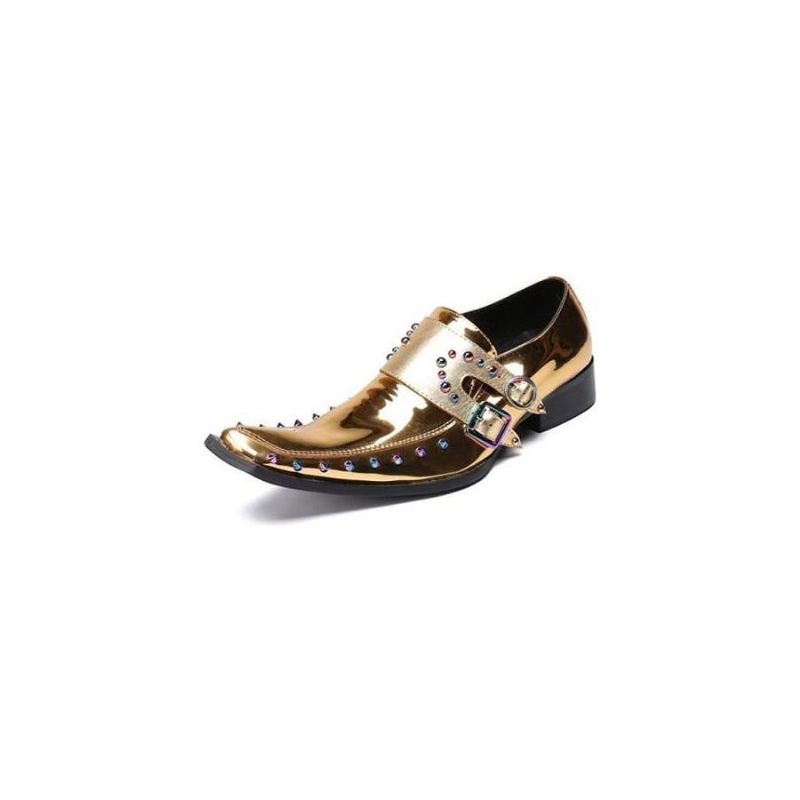 Formale Herrenschuhe Oxford-schuhe Mit Quadratischer Zehenpartie - Gold