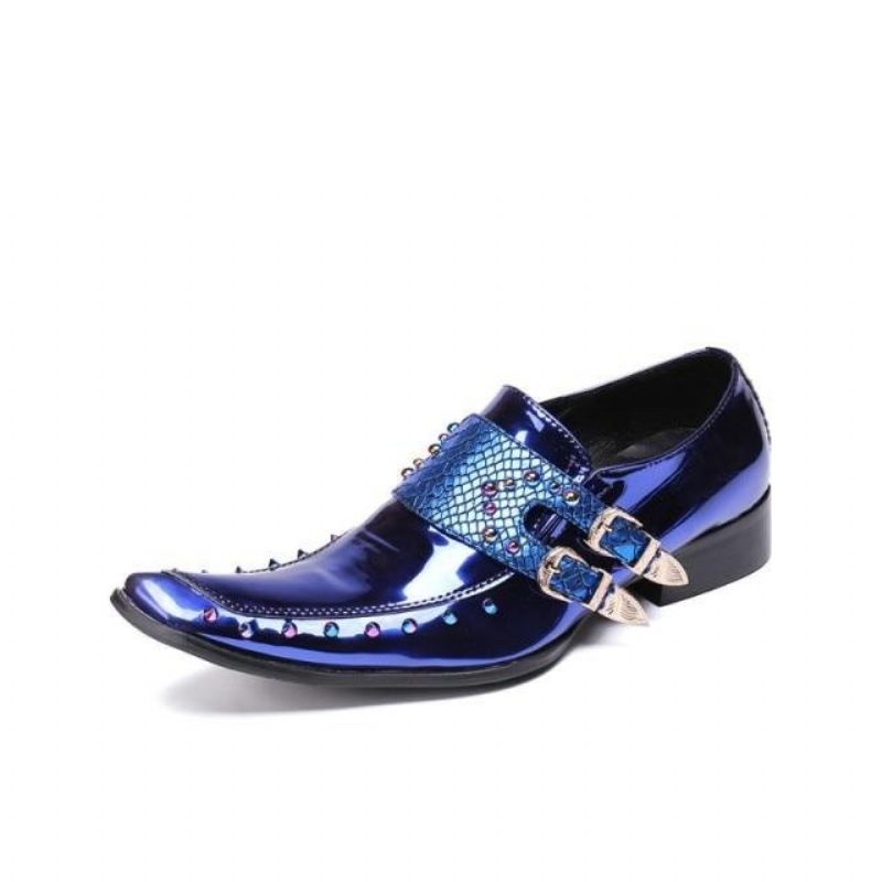 Formale Herrenschuhe Oxford-schuhe Mit Quadratischer Zehenpartie - Blau