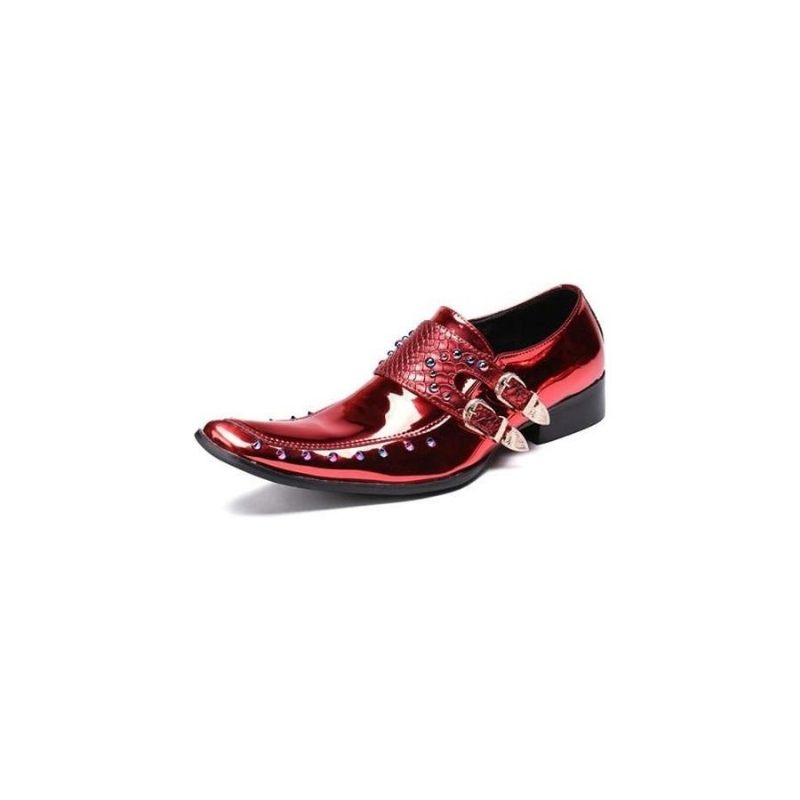 Formale Herrenschuhe Oxford-schuhe Mit Quadratischer Zehenpartie - Rot