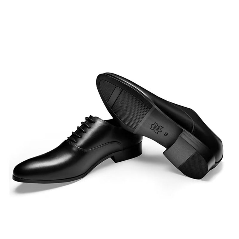 Formale Herrenschuhe Oxford-schuhe Mit Spitzer Zehenpartie - Schwarz