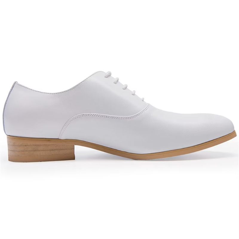 Formale Herrenschuhe Oxford-schuhe Mit Spitzer Zehenpartie - Weiß