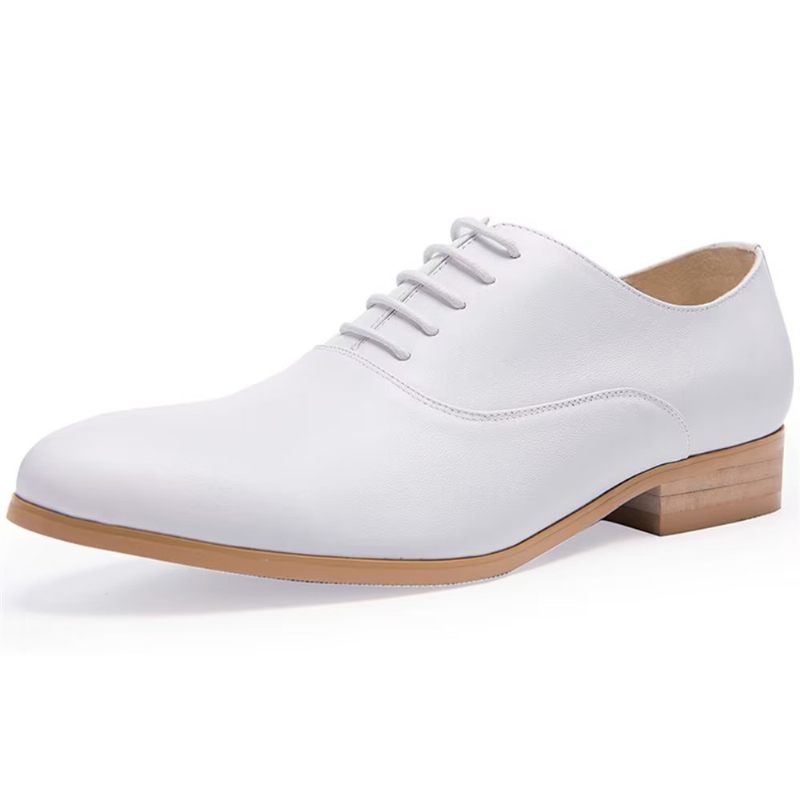 Formale Herrenschuhe Oxford-schuhe Mit Spitzer Zehenpartie - Weiß