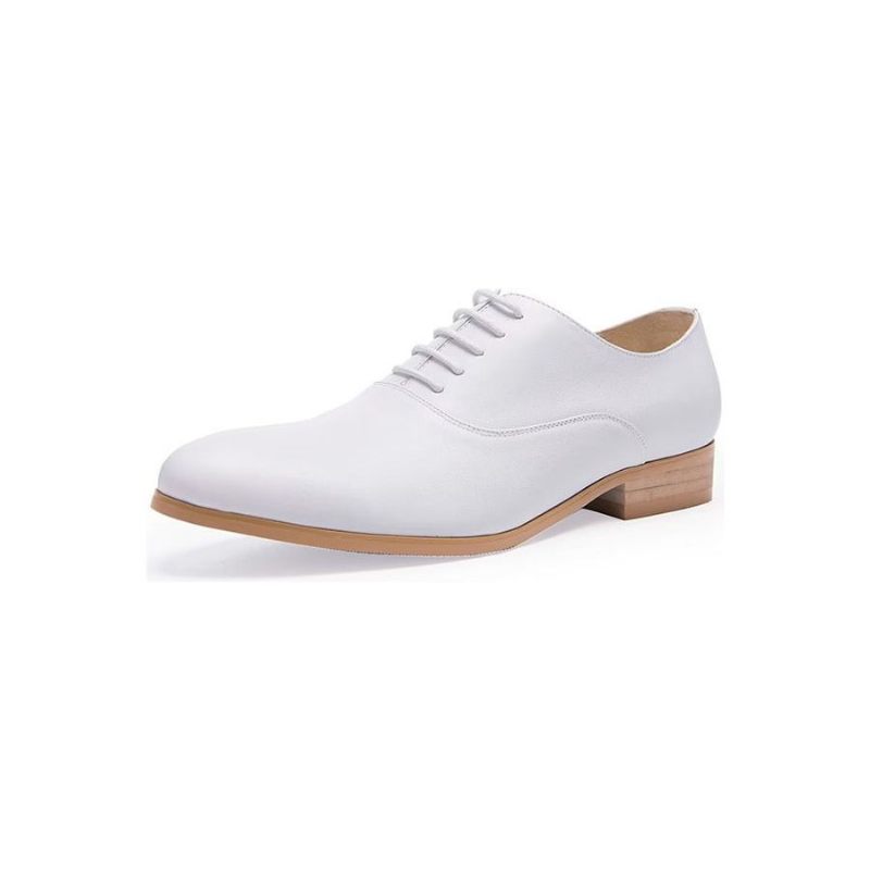 Formale Herrenschuhe Oxford-schuhe Mit Spitzer Zehenpartie - Weiß