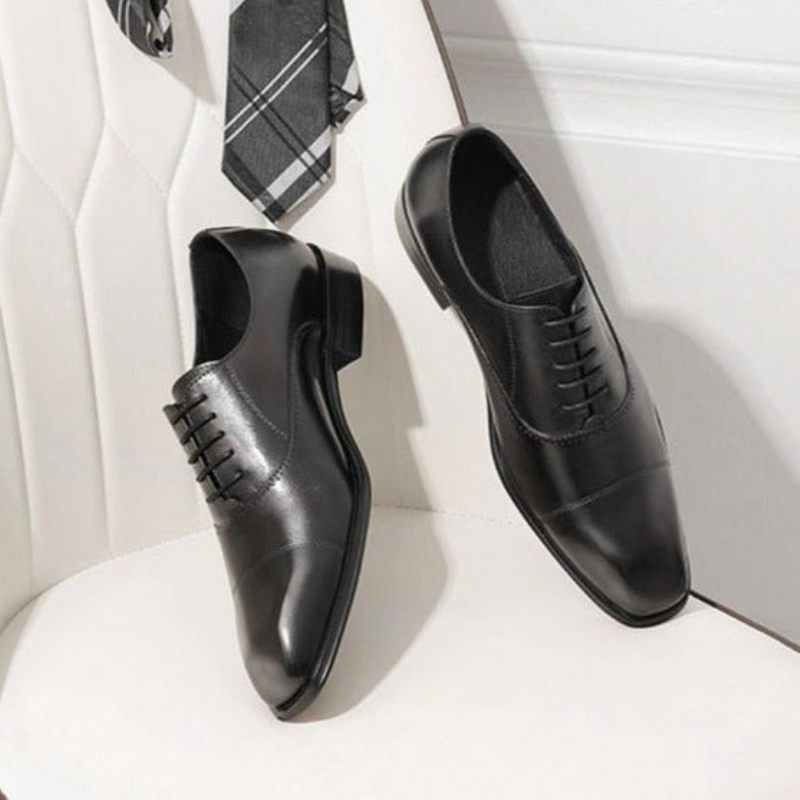 Formale Herrenschuhe Oxford-schuhe Mit Spitzer Zehenpartie - Schwarz