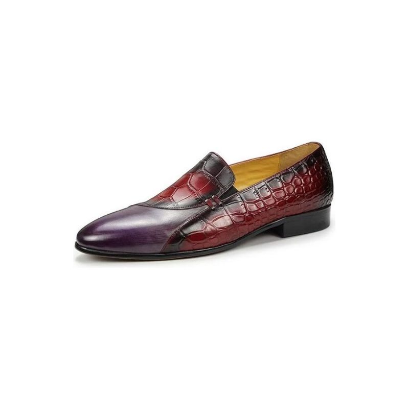 Formale Herrenschuhe Slip-on-loafer Aus Echtem Leder Mit Krokodilmuster