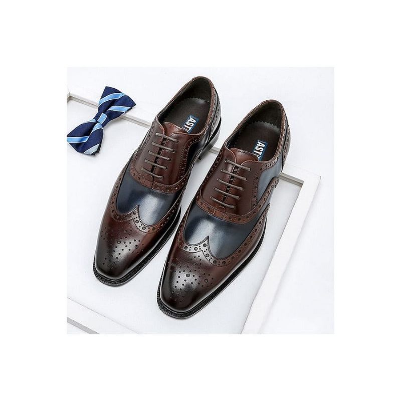 Formale Herrenschuhe Wingtip-schnür-oxfords Aus Leder - Blau