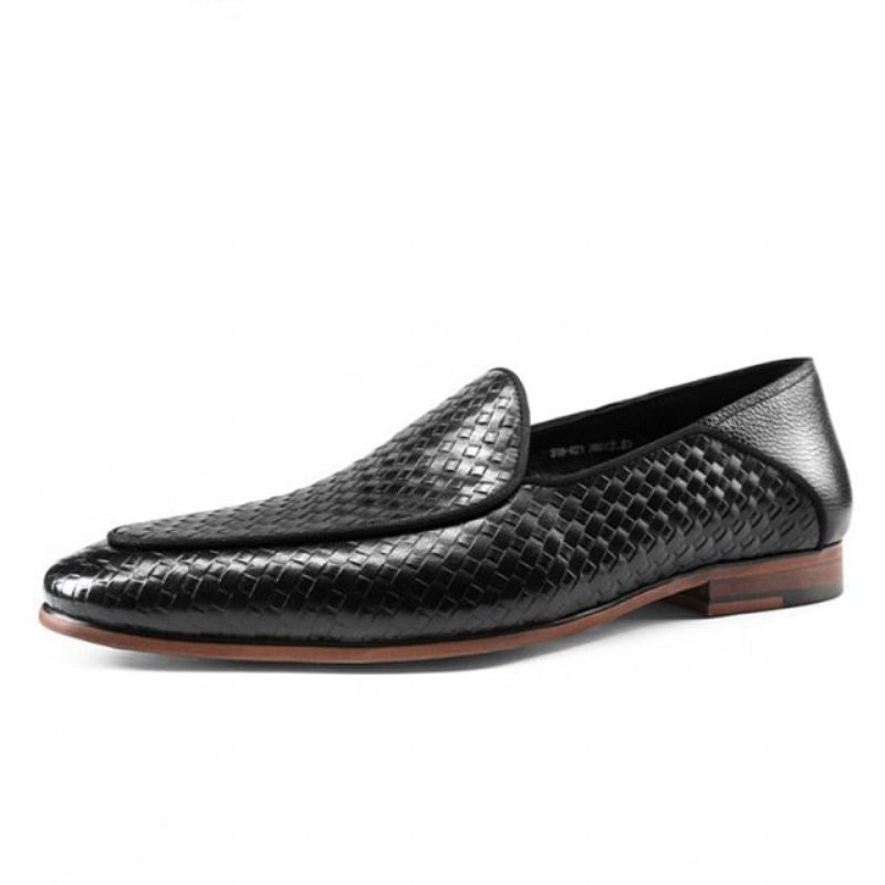 Formale Slip-on-brogues Aus Geprägtem Leder Für Herren - Schwarz