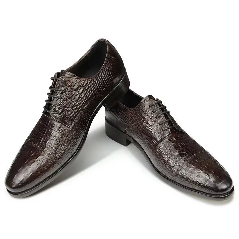 Formelle Herrenschuhe Aufwändige Opulente Brogue-schuhe Aus Krokodilleder - Schwarz