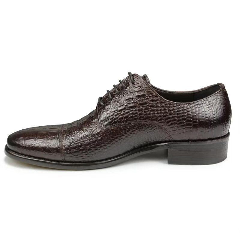 Formelle Herrenschuhe Aufwändige Opulente Brogue-schuhe Aus Krokodilleder - Schwarz