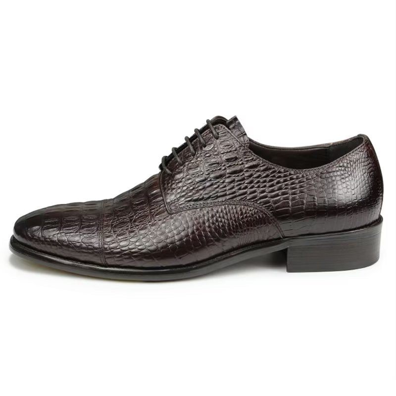 Formelle Herrenschuhe Aufwändige Opulente Brogue-schuhe Aus Krokodilleder - Schwarz