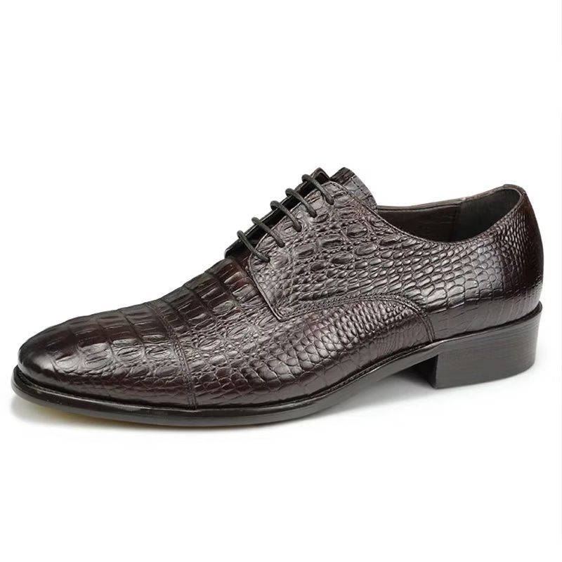 Formelle Herrenschuhe Aufwändige Opulente Brogue-schuhe Aus Krokodilleder - Schwarz