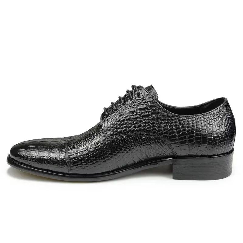 Formelle Herrenschuhe Aufwändige Opulente Brogue-schuhe Aus Krokodilleder - Schwarz