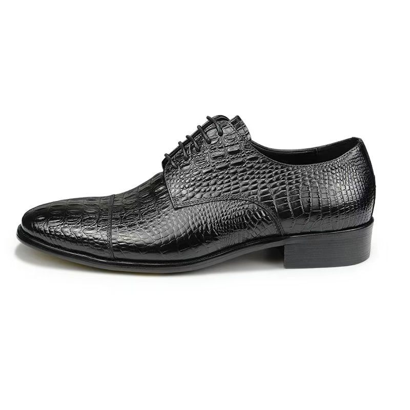 Formelle Herrenschuhe Aufwändige Opulente Brogue-schuhe Aus Krokodilleder - Schwarz