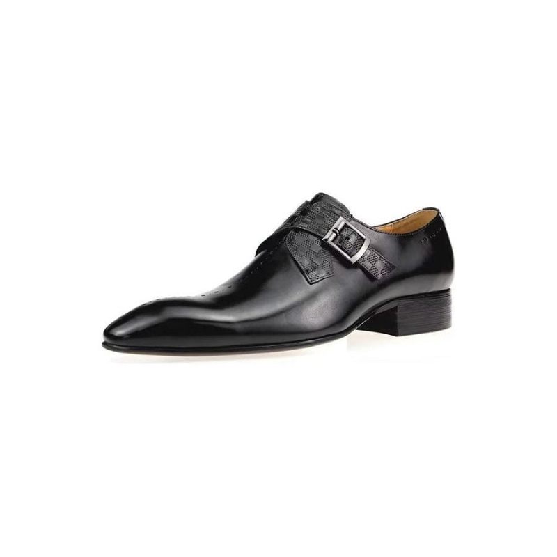 Formelle Herrenschuhe Aufwendige Hochzeits-brogue-schuhe Aus Echtem Leder - Schwarz